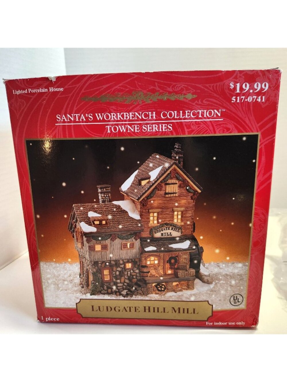 Santas Workbench Ludgate Hill Mill Lighted Christmas Village House Towne Series